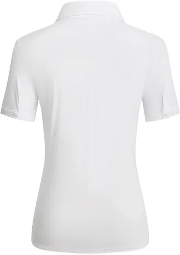 Miniatura 4 de Camisas con botones para mujer, elásticas, de manga corta, con cuello, sin arrugas, básica, de negocios, blusa de trabajo