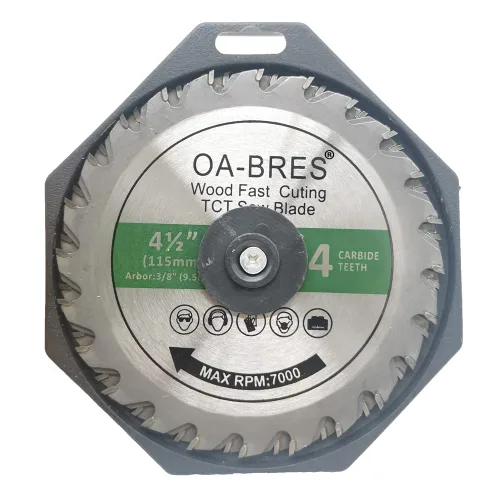 Miniatura 2 de Paquete de 3 hojas de sierra circular compacta con punta de carburo 24T TCT de 4-1/2 pulgadas con eje de 3/8 pulgadas, uso general para cortes