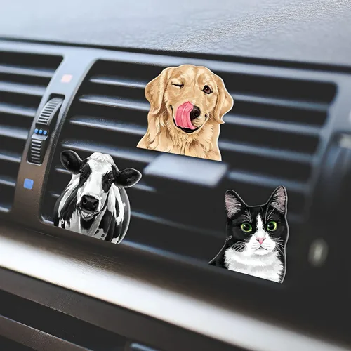 Miniatura 5 de WIRESTER Clip de ventilación con aroma fresco para automóvil, accesorios decorativos, decoración interior para autos Lindo perro perdiguero dorado