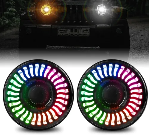 Miniatura 10 de YEEGO DIRECT Faros LED de 9 pulgadas para faros de Wrangler, faros RGB con halo para Wrangler JL JLU/Gladiator JT 2018-2025, aprobados por DOT