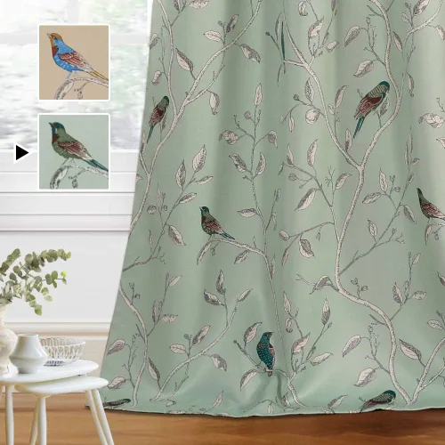 Miniatura 18 de H.VERSAILTEX Cortinas 100% opacas de 63 pulgadas de largo, juego de 2 paneles de cortinas estampadas con aislamiento térmico para dormitorio