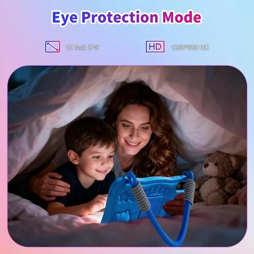 Miniatura 6 de Tablet Android 10 pulgadas, Android 15,32GB de almacenamiento, cinco núcleos, pantalla HD IPS, cámara dual, WiFi, Bluetooth, control parental, Azul