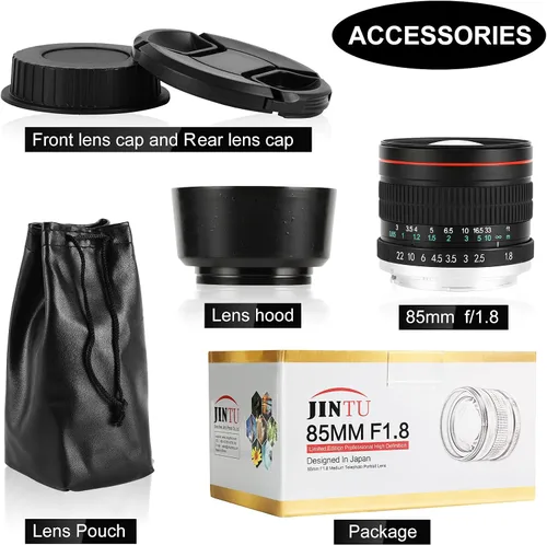Miniatura 8 de JINTU 85mm f1,8 Lente de Cámara Manual Fija Prime para Nikon SLR D5600 D3200 D610 D750 D780 D810 D850 D3300 D3500 D5100 D5200 D5300 D7100 D7200 D90