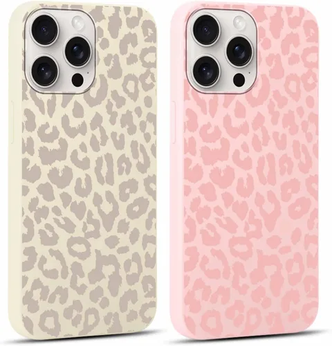 Miniatura 102 de Paquete de 2 Fundas de Teléfono Bonitas con Estampado de Guepardo para Apple iPhone 13 Pro Max de 6.7 Pulgadas, Fundas de Diseño
