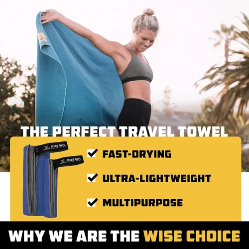 Miniatura 4 de Wise Owl Outfitters Microfiber Camping Towel - Quick Dry Towel for Travel, Backpacking, Hiking, Beach, Gym & Yoga - Compact, Fast Drying & Rojo