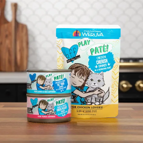 Miniatura 9 de B.F.F. PLAY - Best Feline Friend Paté Lovers, Aw Yeah!, Atún & Chicken Check Please! con atún y pollo, lata de 2.8 onzas (paquete de 12)