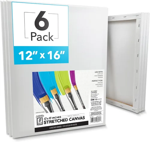 Miniatura 14 de ArtSkills Lienzo estirado para pintar, lienzos de 16 x 20 pulgadas, suministros de pintura para artistas, paquete de lienzo en blanco, paquete de 2