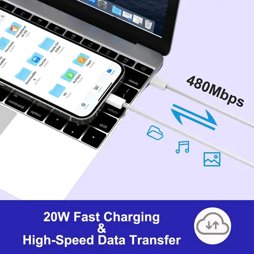 Miniatura 3 de Cargador para iPhone 16 15 de carga rápida, 2 unidades de 20 W, cargador de pared USB C, bloques de adaptador, cubo con cable de carga rápida USB C
