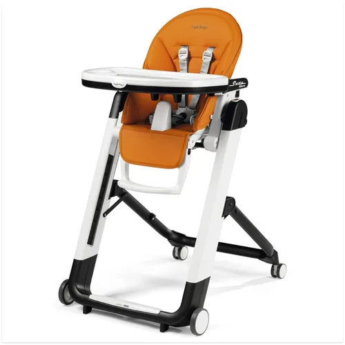 Peg Perego Siesta, Silla Alta Plegable y Reclinable Crece Con el Bebé, Altura Ajustable, Fácil de Limpiar y Ruedas de Fácil Empuje para Bebés y