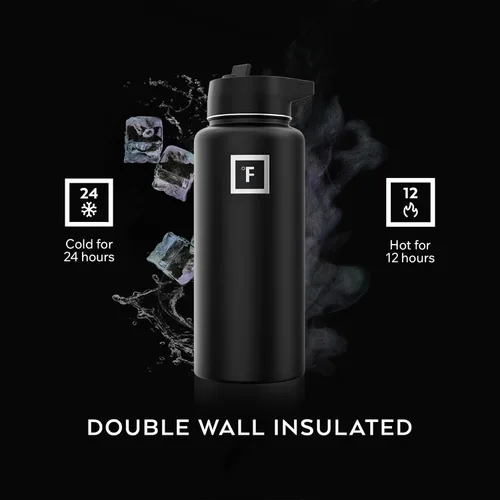 Miniatura 4 de IRON °FLASK Frasco de hidratación para acampar y senderismo con pajilla, botella de agua deportiva de acero inoxidable con aislamiento de boca