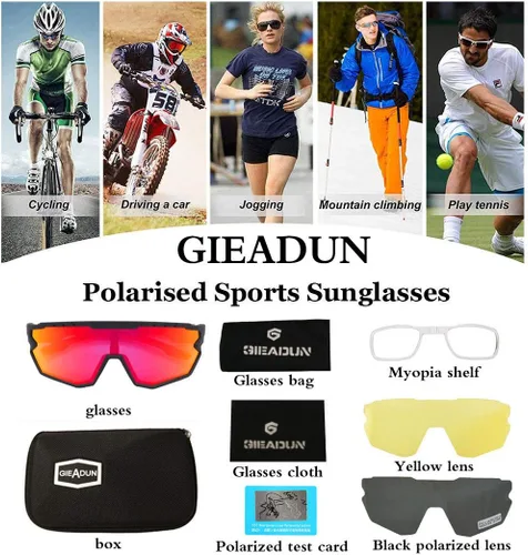 Miniatura 7 de Polarized Men Women Sports Sunglasses, UV400 Wrap-Around Cycling Baseball TR90 Eyewear for Fishing Driving Softball