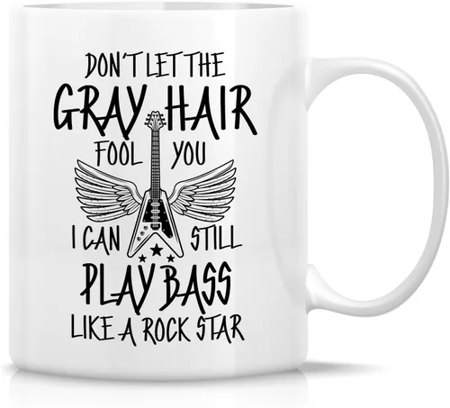 Miniatura 9 de Retreez - Taza divertida con texto en inglés "Without Music Life Would B Flat Musician", 325 ml, tazas de café de cerámica, divertidas, sarcásticas