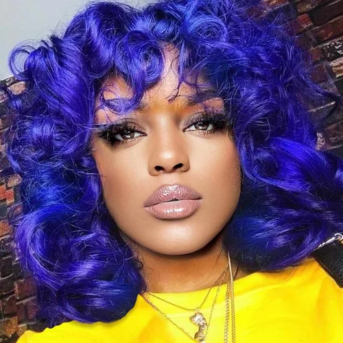 Miniatura 15 de andromeda Pelucas rizadas marrones para mujeres negras, peluca rizada afro suave con flequillo, suelta, bonita, rizada, resistente al calor, aspecto