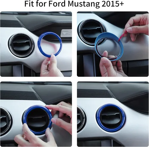 Miniatura 6 de RT-TCZ Anillo de cubierta de ventilación de salida de aire acondicionado para consola central, accesorios interiores para Ford Mustang 2015-2022, 3
