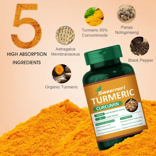 Miniatura 3 de Cúrcuma Curcumina 1800mg con 95% Curcuminoides y Pimienta Negra – Fórmula de Alta Absorción para Articulaciones, Inflamación y Apoyo Inmunológico