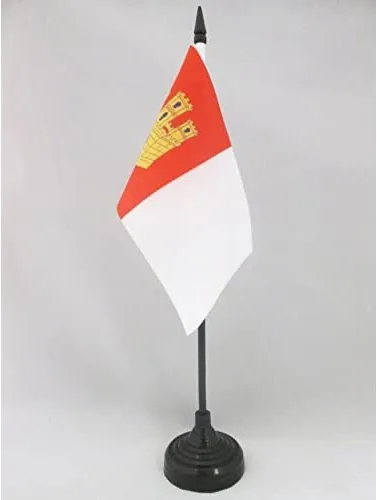 Miniatura 14 de Bandera de mesa de Andalucía 4'' x 6'' - Bandera de escritorio de la región española de Andalucía 5.9 x 3.9 in - Barra y base de plástico negro - AZ