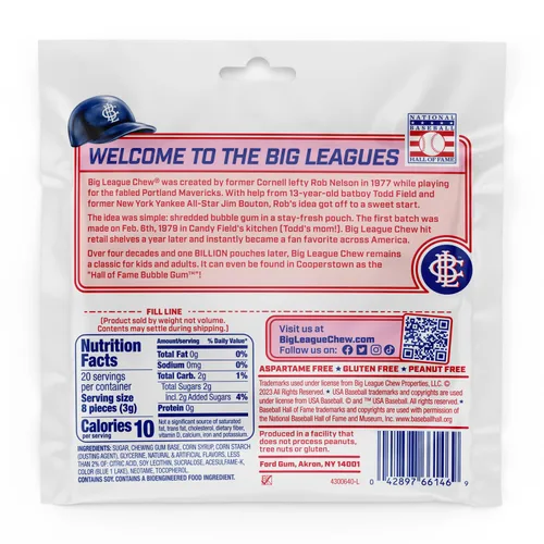 Miniatura 2 de Big League Chew Big Rally Blue - Goma de mascar de frambuesa azul intenso Perfecto para juegos de béisbol, equipos, concesiones, fiestas y más
