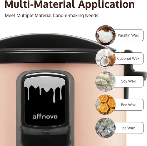 Miniatura 3 de OFFNOVA Derretidor de cera para hacer velas, olla grande de cera de 6 litros con boquilla de núcleo de calefacción, ideal para negocios o Rosa