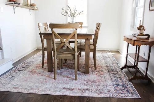 Miniatura 7 de Hauteloom Kemer - Alfombra lavable a máquina para sala de estar, vintage envejecida y desgastada, oriental y bohemio, floral, apta para mascotas