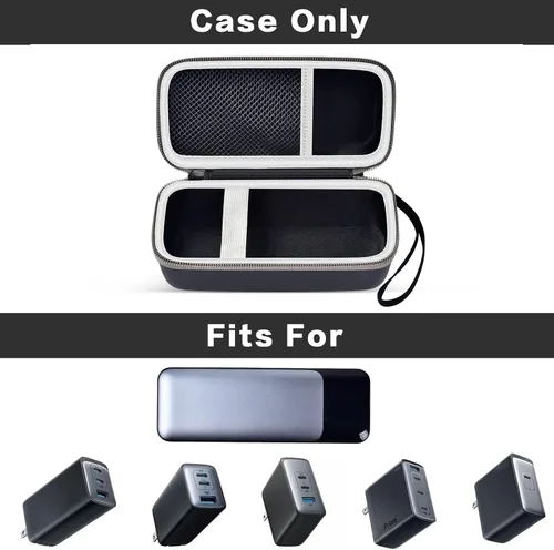 Miniatura 2 de casmilee Funda compatible con Anker 737/735/736/717 USB-C cargador portátil Power Bank, bolsa de pared plegable rápida para adaptador de CA GaN Negro
