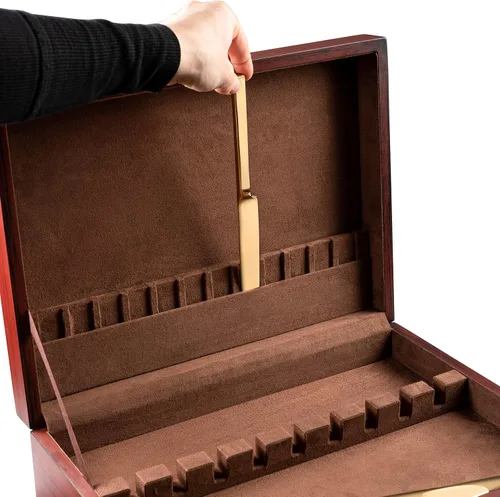 Miniatura 4 de Royalty Art Caja de almacenamiento de cubiertos sin deslustre con cajón, organizador de cubiertos y utensilios de cocina de 15 x 11 pulgadas