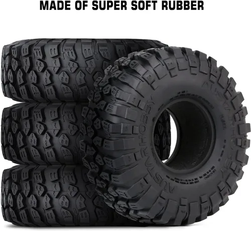 Miniatura 5 de INJORA 1.9 Neumáticos sobre orugas RC Rock Terrain Neumático para 1/10 RC Crawler TRX-4 Axial SCX10 90046 SCX10 III AXI03007 Tamiya CC01 D90 D110