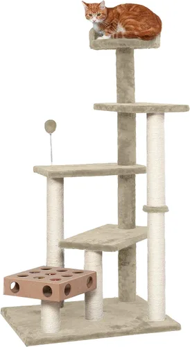Miniatura 12 de Ascentials - Grand Suite Cat Scratcher Playground - Estructura de juego de torre alta para gatos, áreas de rascado de sisal, fieltro gris, chapa