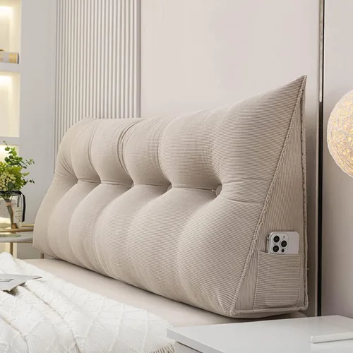 Miniatura 12 de Almohada grande triangular para respaldo, almohada de lectura suave para relleno, cojín lumbar para el hogar, lavable para dormitorio, sofá cama