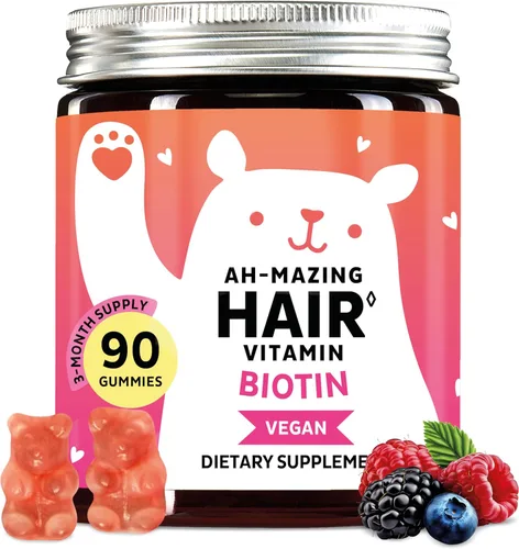 Miniatura 6 de Gomitas de biotina para cabello, piel y uñas. 5,000 mcg de vitaminas veganas de alta potencia para un crecimiento más rápido del cabello, uñas más