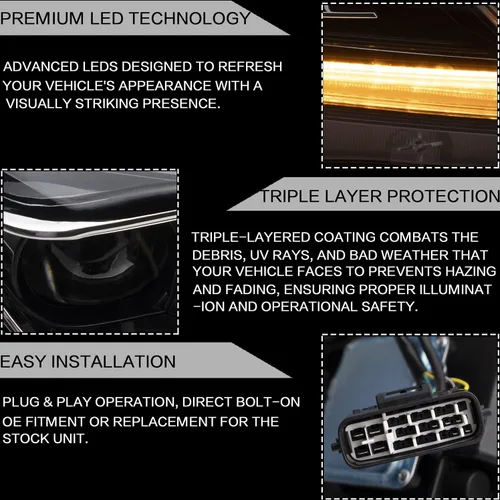Miniatura 3 de VLAND Faros delanteros y luces traseras aptos para Lexus IS250 IS350 IS 220d 2006-2012 (luces traseras no para IS250C 350C/convertible), faro 11-14
