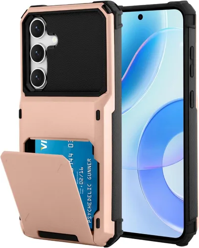 Miniatura 16 de Funda tipo cartera para Samsung Galaxy S22 Ultra con 4 ranuras para tarjetas de crédito a prueba de golpes, funda híbrida de protección reforzada