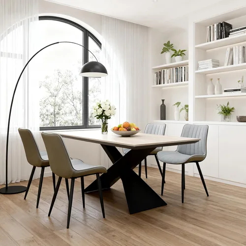 Miniatura 15 de Juego de sillas de comedor AmoUnico, silla de comedor moderna, sillas de comedor de cuero, sillas de cocina con tapizado de cuero sintético