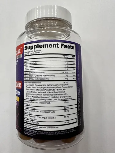 Miniatura 3 de Suplemento para la menopausia para mujeres en gomitas con cohosh negro, ñame silvestre, DIM, magnesio, trébol rojo, agracejo para el equilibrio