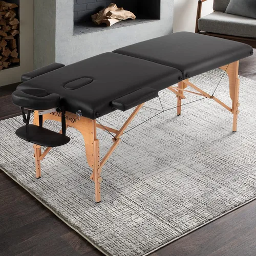 Miniatura 9 de BestMassage Cama de Masaje Portátil Mesa de Masaje de 28 Pulgadas de Ancho Cama de Pestañas Altura Ajustable Cuero PU 2 Plegable con Bolsa Oxford