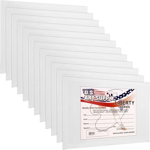 Miniatura 14 de U.S. Art Supply Paneles de lienzo artístico de 16 x 20 pulgadas, paquete de 4 lienzos de algodón pesado de 8 onzas sin ácidos para pintar acrílicos