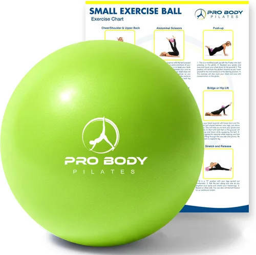 Miniatura 11 de ProBody Pilates Bola de Pilates de 9 Pulgadas - Pequeña Pelota de Ejercicio para Estabilidad, Barra, Núcleo, Entrenamientos Abdominales, Yoga