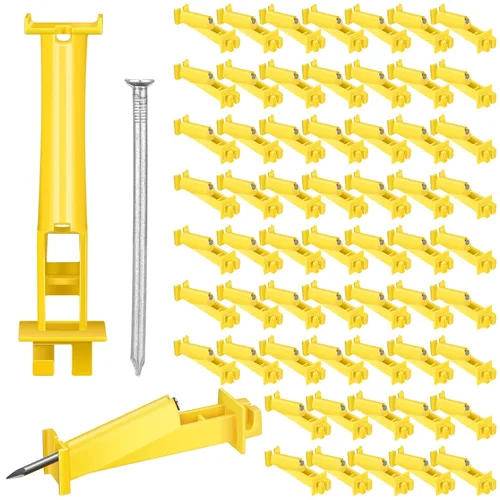 Miniatura 8 de Tandefio 25 aisladores eléctricos de valla de 5 pulgadas para postes de madera, alambre de esgrima de animales de alta resistencia, valla plana