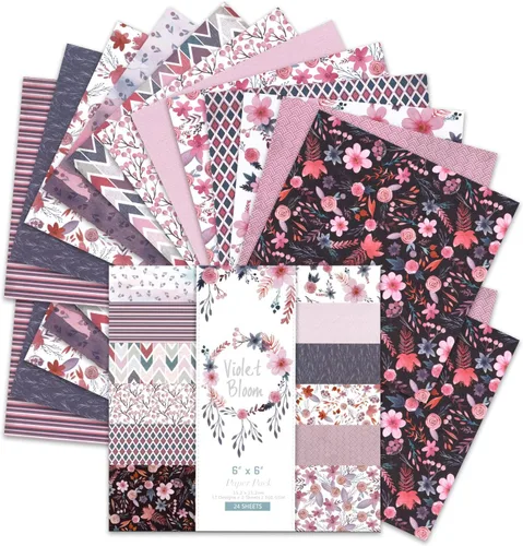 Miniatura 13 de BLEDS Papel de álbum de recortes, bloc de 24 hojas de papel para álbumes de recortes de manualidades de 12x12 pulgadas con patrón de galaxia