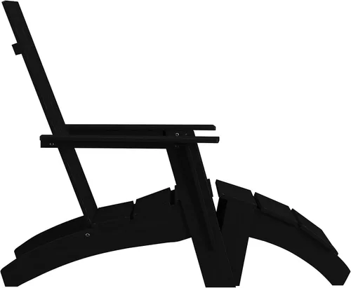 Miniatura 7 de Flash Furniture Sawyer Commercial Adirondack Style - Juego de patio, poliresina negra, resistente a la intemperie
