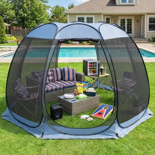 Miniatura 24 de Alvantor Tienda de campaña desplegable para casa, cenador instantáneo al aire libre con mosquitera y protección solar UPF 50+, refugio portátil