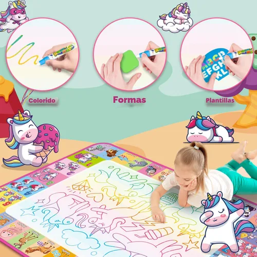 Miniatura 2 de Alfombrilla de Dibujo de Agua Aqua - Alfombrilla de Dibujo para Niños, Juguetes Educativos para Niños Pequeños de 3, 4, 5, 6, 7 y 8 Años, Regalos