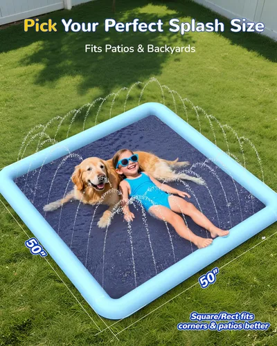 Miniatura 5 de VISTOP - Alfombrilla antideslizante para niños y perros, juguetes acuáticos de verano para piscinas de aspersión - Alfombrilla divertida para jugar
