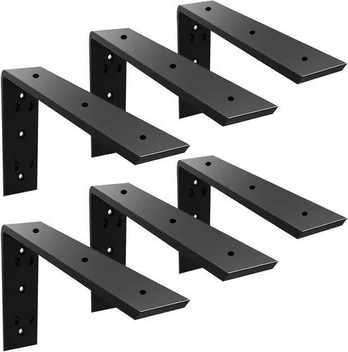Miniatura 24 de WINKER Soporte para encimera, paquete de 2 unidades resistente de soporte oculto en L para estante de 3/8 pulgadas de grosor, 10 x 6 x 2.5 pulgadas