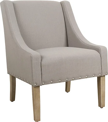 Miniatura 23 de HomePop Swoop - Silla de sala de estar con apoyabrazos, terciopelo gris