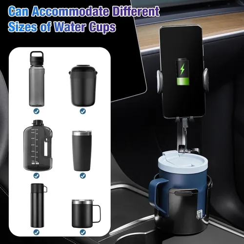 Miniatura 8 de This Hill Soporte para Tazas con Cargador de Teléfono, Carga Rápida de 15W con Sujeción Automática, Soporte de Teléfono para Cargador de Portavasos