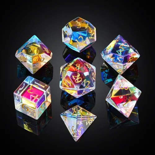 Miniatura 11 de UDIXI Juego de dados de piedras preciosas de amatista, dados DND de piedra de cristal D&D con estuche de regalo para juegos de rol y juegos de mesa
