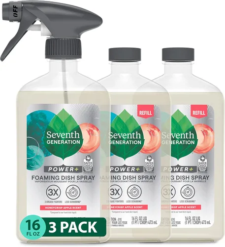 Miniatura 10 de Seventh Generation Espray Espumoso para Platos, 3X Luchadores contra la Grasa, Sin Fragancia ni Colorantes, 16 Fl. Oz.