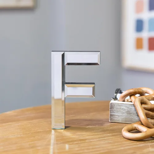 Miniatura 4 de COLLECTIVE HOME - Letra decorativa de madera y vidrio espejado de 7 pulgadas de alto, decoración de pared para el hogar, el dormitorio y la oficina.