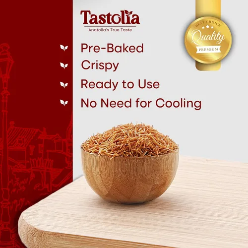 Miniatura 2 de Tastolia Kataifi horneado rallado (Kadayif) - 7 oz (200 g) Masa de fillo crujiente tostado y tostado para chocolate Dubai, Kunafa, Knafeh, pudines