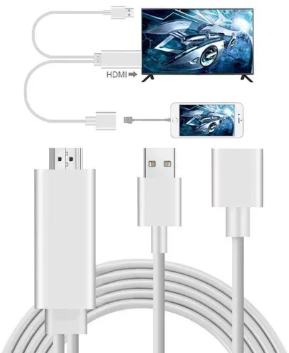 Miniatura 7 de Cables HDMI adaptador USB a HDTV, cable USB macho + USB hembra a HDMI macho 1080P HDTV Mirroring Cable compatible con iPhone/iPad/S9/S8/Note 8 y más